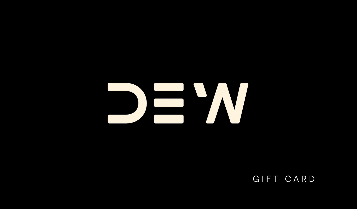DEW Activewear digital gift card with brand logo. Perfect gift solution for seamless leggings and apparel.