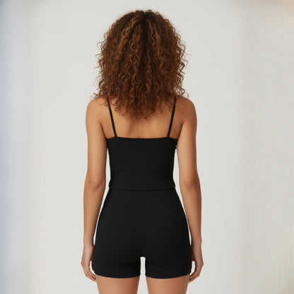 Woman wearing Dew Balance Bra back view