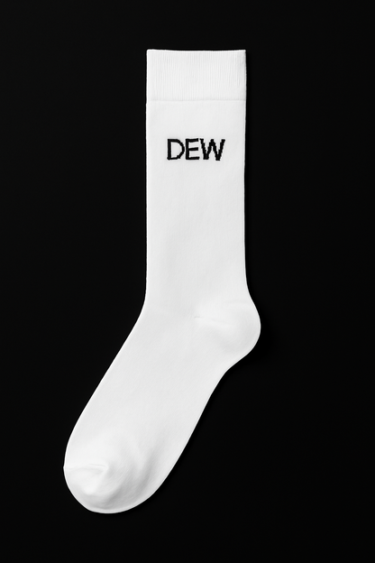 White Dew Crew sock